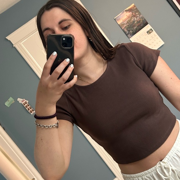 NWT Princess Polly classic crop tee brown! - Picture 2 of 5